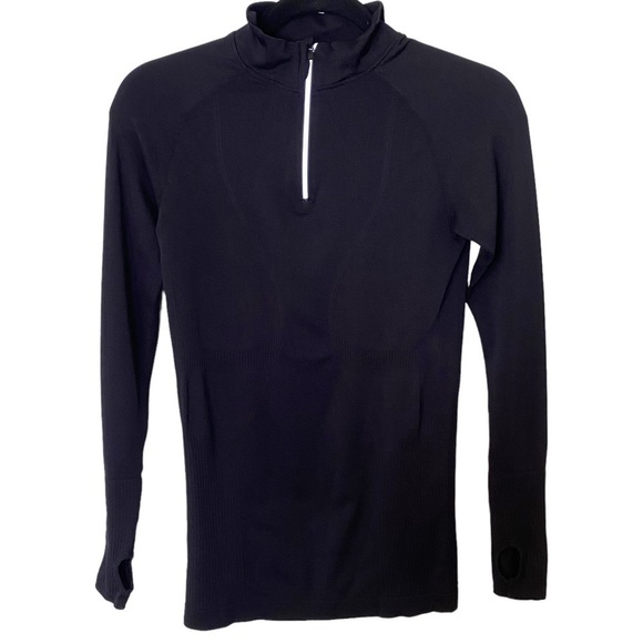 Zyia Active Fog Performance 1/4 Zip Long Sleeve Pullover Top in Black - Picture 3 of 8